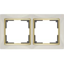 Рамка на 2 поста Werkel Snabb WL03-Frame-02-ivory-GD слоновая кость/золото 4690389083891