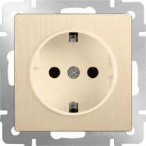 Розетка с заземлением и шторками Werkel WL10-SKGS-01-IP44 шампань рифленый 4690389085253