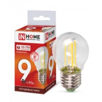 Лампа светодиодная LED-ШАР-deco 9Вт 230В Е27 6500К 810Лм прозрачная IN HOME 4690612036441