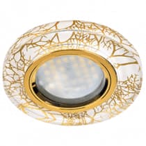 Ecola MR16 DL1650 GU5.3 Glass Стекло Круг Золото на белом/Золото 25x95 (кd74) FW1650EFF