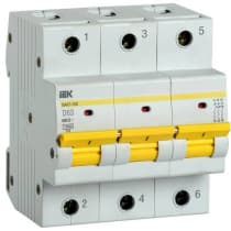 Автоматический выключатель IEK ВА47-150 3Р 63А 15кА характеристика D MVA50-3-063-D