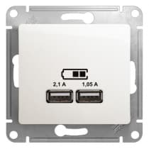 Розетка USB Schneider Electric Glossa перламутр GSL000633
