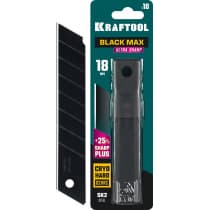 KRAFTOOL BLACK MAX 18 мм лезвия сегментированные, 8 сегментов, 10 шт 09602-18-S10