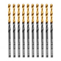Сверло по металлу, 3 мм, HSS-Tin, Golden Tip, 10 шт. Denzel 717205