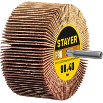 Круг шлифовальный STAYER лепестковый, на шпильке, P80, 80х40 мм 36609-080