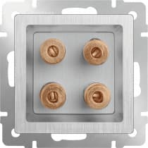 Акустическая розетка Werkel WL09-AUDIOx4 cеребряный рифленый 4690389085024