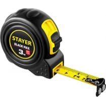STAYER BlackMax 3м / 16мм рулетка в ударостойком полностью обрезиненном корпусе  и двумя фиксаторами 3410-03_z02