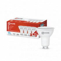 Лампа светодиодная IN HOME LED-JCDRC-VC 4PACK 11Вт 230В GU10 6500К 990Лм (4шт./упак) 4690612055862