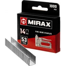MIRAX 14 мм скобы для степлера тонкие тип 53, 1000 шт 3153-14