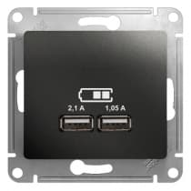 Розетка USB Schneider Electric Glossa антрацит GSL000733