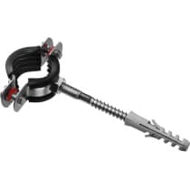Хомут трубный ЗУБР 3/4", 1 шт., с гайкой, оцинкованный, в комплекте с сантехнической шпилькой и дюбелем, 37866-25-29