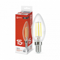 Лампа светодиодная IN HOME LED-СВЕЧА-deco 15Вт 230В Е14 4000К 1455Лм прозрачная 4690612055954