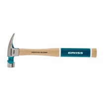 Молоток-гвоздодер, 280 г, угол 75, магнит, обрезиненная рукоятка American hickory GROSS 10417