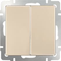 Выключатель двухклавишный проходной Werkel WL11-SW-2G-2W шампань 4690389124648