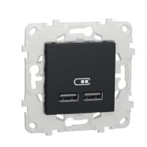 Розетка USB Schneider Electric Unica Studio Антрацит NU541854