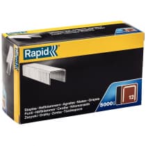 Скобы тонкие RAPID тип 80 (12 / ВеА 80 / Prebena A / Senco AT), 10 мм, 5000 шт., широкие, 40100519