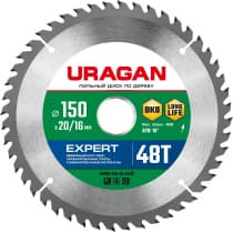 URAGAN Expert 150х20/16мм 48Т, диск пильный по дереву 36802-150-20-48_z01