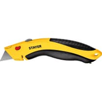 STAYER Hercules-24, металлический универсальный нож с автостопом, трап. лезвия А24 0947