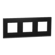 Рамка на 3 поста Schneider Electric Unica Studio Черное стекло NU600686
