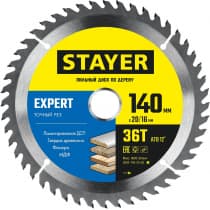 STAYER EXPERT 140 x 20/16мм 36T, диск пильный по дереву, точный рез 3682-140-20-36_z01