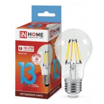 Лампа светодиодная LED-A60-deco 13Вт 230В Е27 4000К 1170Лм прозрачная IN HOME 4690612035604