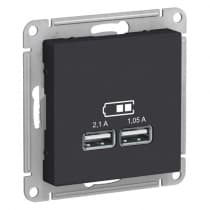 Розетка USB Schneider Electric Atlas Design Карбон ATN001033