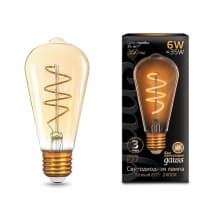 Лампа светодиодная Gauss LED Filament ST64 Flexible E27 6W 2400K Golden 157802006