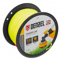 Леска для триммера круглая, 3,0мм х 123м, на DIN катушке FLEX CORD,  Denzel 96282