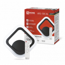 Светильник светодиодный IN HOME ELEGANT ARIS-15RC-BL 15Вт 230В 3000-6500К 1200Лм пульт ДУ черный 4690612054162