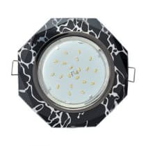 Встраиваемый светильник Ecola GX53 H4 5312 Glass хром/черный FB538AECH