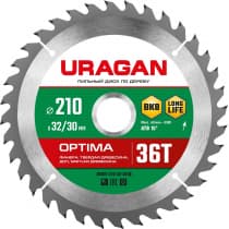 URAGAN Optima 210х32/30мм 36Т, диск пильный по дереву 36801-210-32-36_z01