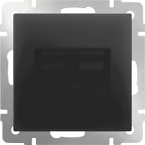 Розетка компьютерная двойная Ethernet RJ-45 Werkel WL08-RJ45+RJ45 черный матовый 4690389073564