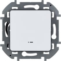 Переключатель одноклавишный с подсветкой/индикацией Legrand Inspiria для скрытого монтажа,цвет "Белый", номинальный ток 10 А, напряжение ~250В 673660