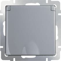Розетка с заземлением со шторками и крышкой Werkel WL06-SKGSC-01-IP44 серебряный 4690389053917