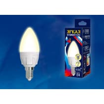 Лампа светодиодная Uniel LED-C37 7W/WW/E14/FR 3000K UL-00002413