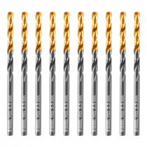 Сверло по металлу, 3,5 мм, HSS-Tin, Golden Tip, 10 шт. Denzel 717207
