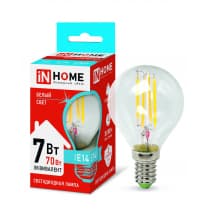 Лампа светодиодная LED-ШАР-deco 7Вт 230В Е14 4000К 630Лм прозрачная IN HOME 4690612016313