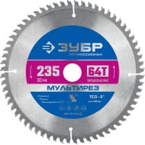 ЗУБР Мультирез 235 x 30мм 64Т, диск пильный по алюминию 36907-235-30-64_z01