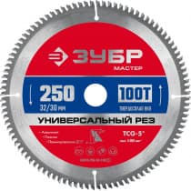 ЗУБР Универсальный рез 250 x 32/30мм 100Т, диск пильный по алюминию 36916-250-32-100_z01