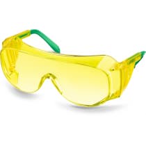 Защитные жёлтые очки KRAFTOOL ULTRA линза увеличенного размера устойчивая к царапинам и запотеванию, открытого типа 110462