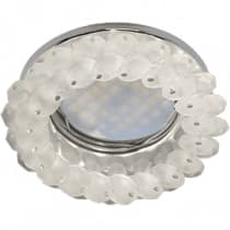 Ecola MR16 CD4141 GU5.3 Светильник встр. круглый с хрусталиками Матовый/Хром 50x90 (кd74) FN1618EFY