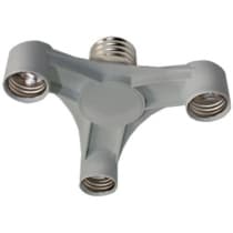 Переходник Ecola base с цоколя E40 на 3хE27 Широкий Серебряный A8T37SEAY