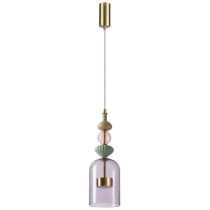 Подвесной светильник Odeon Light Palleta 5045/12LA-26002 античн.бронза/фиолетовый/металл/стекло/керамика LED 12W 4000К 1400Лм