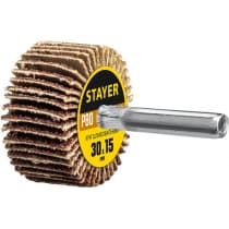 Круг шлифовальный STAYER лепестковый, на шпильке, P80, 30х15 мм 36606-080
