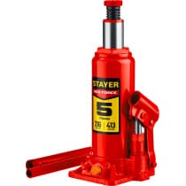 STAYER RED FORCE 5т 216-413мм домкрат бутылочный гидравлический 43160-5_z01