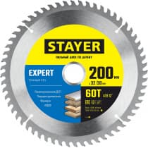 STAYER EXPERT 200 x 32/30мм 60Т, диск пильный по дереву, точный рез 3682-200-32-60_z01
