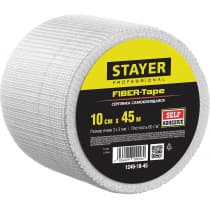 Сетка самоклеящаяся стеклотканевая STAYER 10 см х 45 м, 3х3 мм FIBER-Tape 1246-10-45