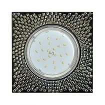 Встраиваемый светильник Ecola GX53 H4 5320 Glass хром/черный/прозрачный FX53SGECB