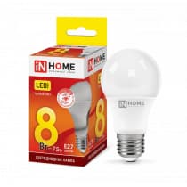 Лампа светодиодная LED-A60-VC 8Вт 230В Е27 3000К 720Лм IN HOME 4690612024004