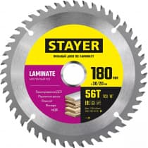 STAYER LAMINATE 180 x 30/20мм 56Т, диск пильный по ламинату, аккуратный рез 3684-180-30-56_z01